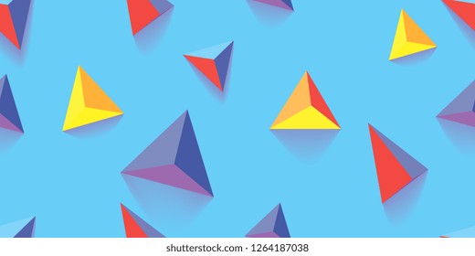 Background of scattered pyramids with shadows