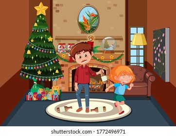 Escena de antecedentes con el padre alcohólico y la ilustración de una niña llorando