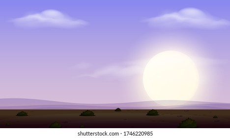 Background scene with bushes on the ground illustration