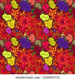 Background scene with cactus in desert illustration. Pictures on brown, beige and yellow colors.