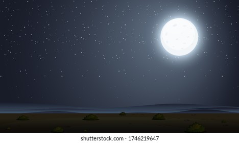 Background scene with dark sky illustration