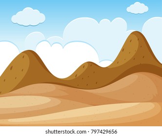 Hintergrund-Szene mit Wüste und Berggrafik