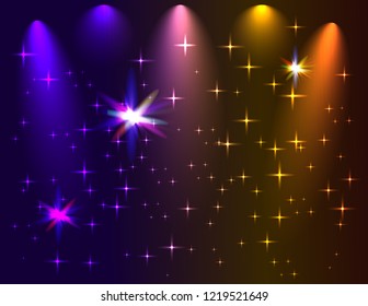 Background scene with different color lights