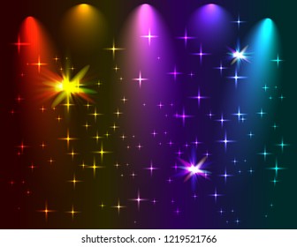 Background scene with different color lights