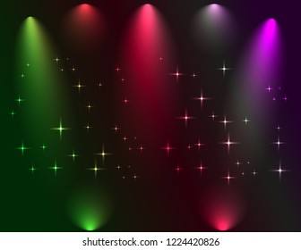 Background scene with different color lights