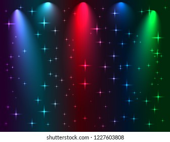 Background scene with different color lights