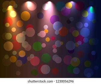 Background scene with different color lights