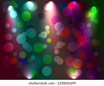 Background scene with different color lights