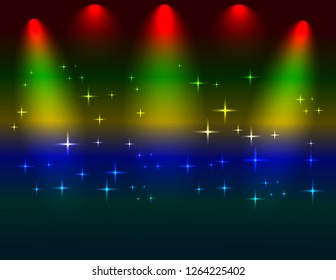 Background scene with different color lights