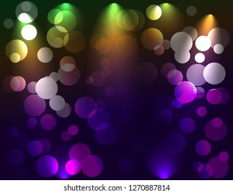 Background scene with different color lights