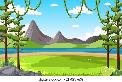 Hintergrundszene mit Waldgrafik