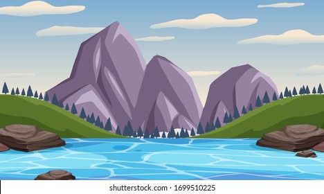 Escena de fondo con muchos árboles en la ilustración del parque