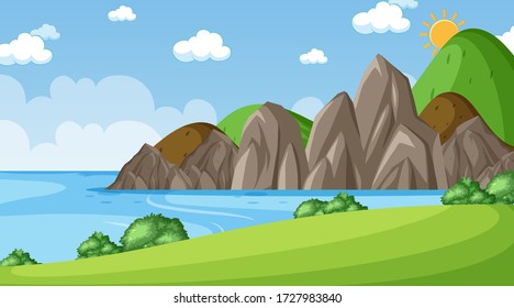 Escena de fondo con muchos árboles en la ilustración del parque