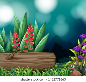 Escena de fondo con ilustración de tema de naturaleza