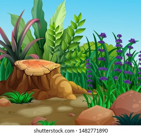 Background scene with nature theme illustration