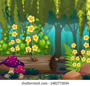 Background scene with nature theme illustration