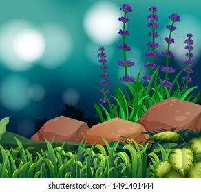 Escena de fondo con ilustración de tema de naturaleza