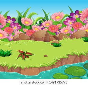 Background scene with nature theme illustration