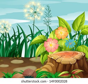 Background scene with nature theme illustration