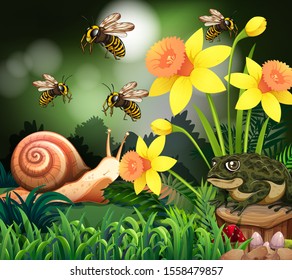 Background scene with nature theme illustration