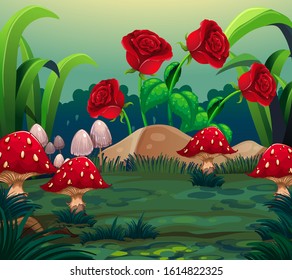 Background scene with nature theme illustration