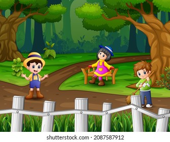 Background scene with people activity at nature