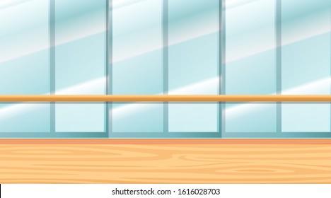 Background scene of room with windows illustration