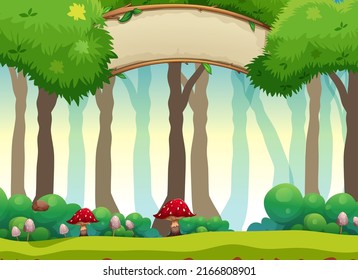 Background Scene Trees Forest Illustration Stock Vector (Royalty Free ...