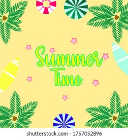 paisaje de fondo del verano en la playa con palmeras ilustraciones vectoriales