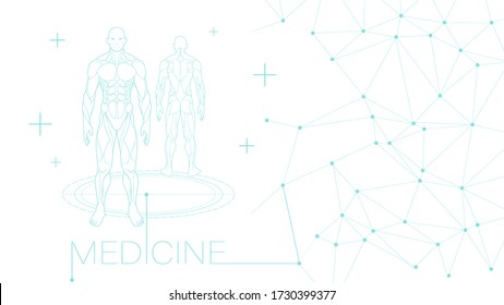 background science fiction about virus and human body, quarantine bacterium, vaccine research laboratory scientists, hologram effect of neon glow in space monitor scientific lab medical med dna health