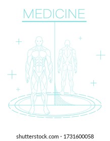 ciencia de base ficción sobre virus y cuerpo humano, bacterias de cuarentena, científicos de laboratorio de investigación de vacunas, efecto holograma del resplandor de neón en el espacio monitor laboratorio científico medicina medicina medicina dna salud