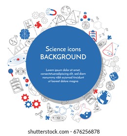 Background of science icons white grey color