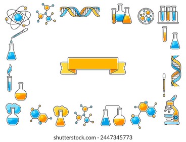 Background with science items. Medical concept image.
