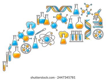 Background with science items. Medical concept image.