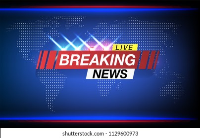 Breaking News Title Template Tv Screen Stock Vector (Royalty Free ...