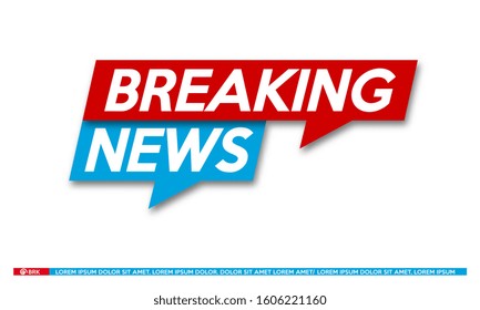 Background screen saver on breaking news. Breaking news live banner on the white background. Vector illustration.