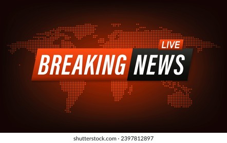 Background screen saver on breaking news. Business or Technology News Background. World Global TV news banner design. Vector illustration