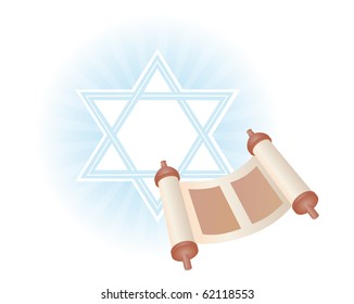 background with scroll to the holiday Simchat Torah