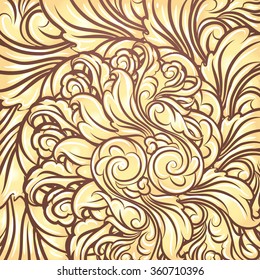 Background with scrolling golden Leaves.