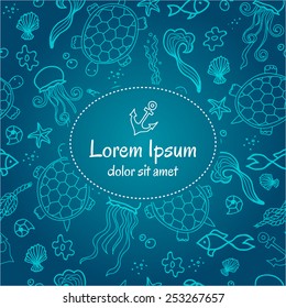 Background with sea creatures