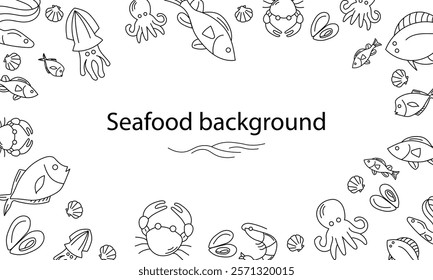 background with sea food for restaurant, menu. sea ​​food view