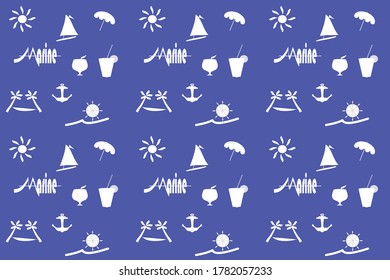 Background for sea, summer vacation, beach. Textile and paper can be printed. Seamless pattern. Vector.