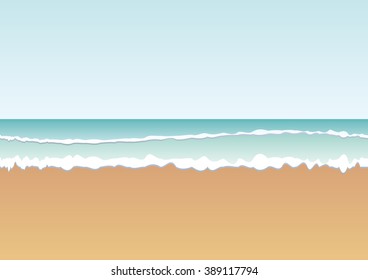 Background with sea vector. Illustration of beach with the sea. Holiday vector illustration