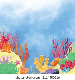 Background of the seabed with corals.