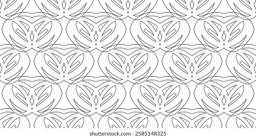 background seamless attern outline geometric flower outline