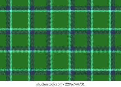 Background seamless check. Fabric vector plaid. Texture pattern textile tartan in green and blue colors.