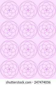 Background with a seamless circle pattern on lilac in portrait format
