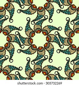  Background of seamless colored pattern. Vector Illustration 