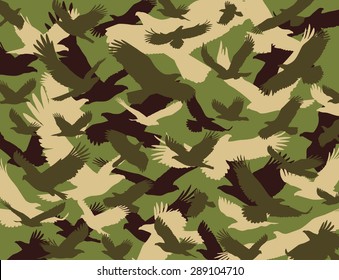 Background Of Seamless Eagle Camouflage Pattern