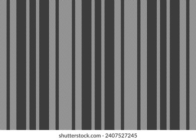 Background seamless fabric of stripe pattern lines with a textile texture vertical vector in grey and white colors.